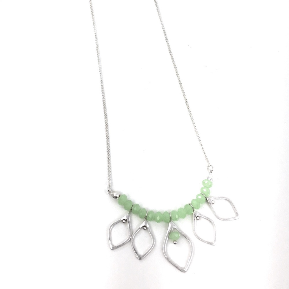 Mint green necklace earrings
